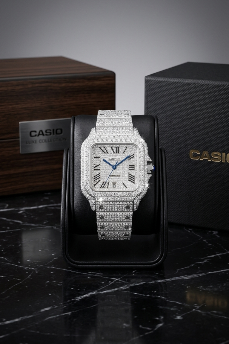 casio luxe collection | diamond "santos style" timepiece casio luxe collection | diamond "santos style" timepiece